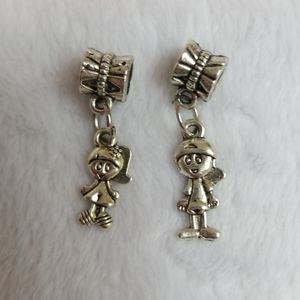 🧨 Boy girl silver charms for braclet or necklace